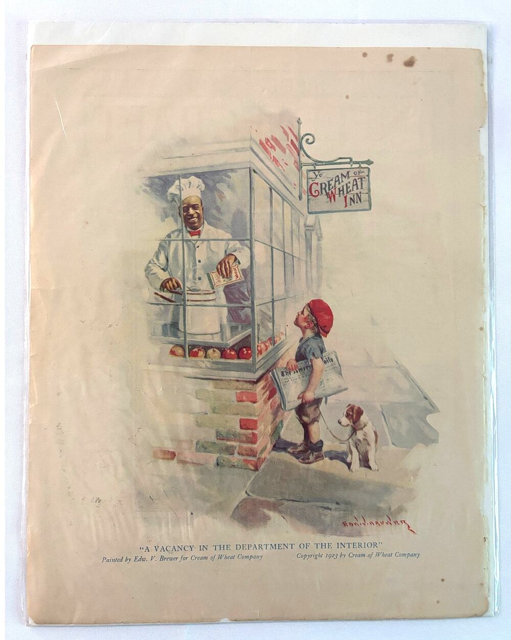 1923 Antique Ad: Cream of Wheat  | A Vacancy in the Department of the Interior